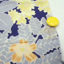 Load image into Gallery viewer, KK1175B4 Silk Kimono Fabric Vintage(1920-1950) Flower Blueish Purple 53.1x13.0in(135x33cm)
