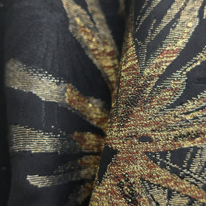 Haori Jacket Vintage(1950-1980) Black Pine Tree Silk #8987C4