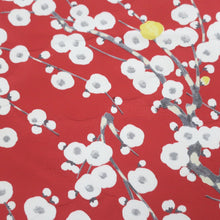 Load image into Gallery viewer, KK999B1 Silk Kimono Fabric Vintage(1950-1980) Plum blossom Rinzu Red 60.2x12.6in(153x32cm)
