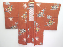 Load image into Gallery viewer, Haori Jacket Vintage(1920-1950) Brown Chrysanthemum Sayagata Long Silk #8031N3
