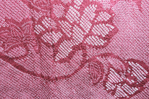 Haori Jacket Vintage(1950-1980) Pink Red Gradation Full Shibori Peony Silk #8501F2