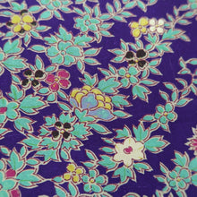 Load image into Gallery viewer, KK1200B4 Silk Kimono Fabric Vintage(1920-1950) Flower Rinzu Purple 50.0x13.4in(127x34cm)
