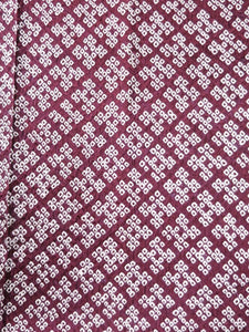 MKF#79 Silk Kimono Fabric Vintage(1950-1980) Shibori Maroon 43.3x13.8in(110x35cm)