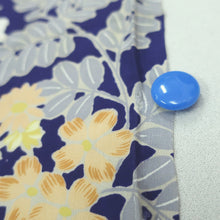 Load image into Gallery viewer, KK1175B4 Silk Kimono Fabric Vintage(1920-1950) Flower Blueish Purple 53.1x13.0in(135x33cm)
