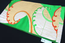 Load image into Gallery viewer, Fukuro Obi Vintage(1950-1980) Green Gold Wave Silk BB148W9
