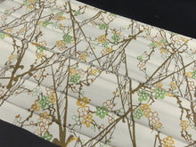 Load image into Gallery viewer, KK779A6 Silk Kimono Fabric Vintage(1950-1980) Plum Blossom Cream Yellow 70.9x11.8in(180x30cm)
