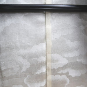 Haori Jacket Vintage(1950-1980) Black Silver Gold Narcissus Silk #9451G3