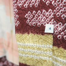 Load image into Gallery viewer, Haori Jacket Vintage(1950-1980) Light Yellow Reddish Brown Shibori Silk #9027D1
