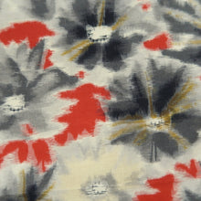 Load image into Gallery viewer, KK1274B5 Silk Kimono Fabric Vintage(1920-1950) Meisen Flower Red 54.3x12.2in(138x31cm)
