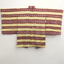 Load image into Gallery viewer, Haori Jacket Vintage(1950-1980) Light Yellow Reddish Brown Shibori Silk #9027D1
