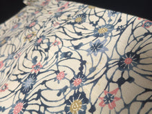 Load image into Gallery viewer, MKF#219 Silk Kimono Fabric Vintage(1950-1980) Flower Cream white 61.4x13.0in(156x33cm)
