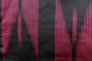 Haori Jacket Vintage(1950-1980) Black Magenta Yabane Silk #8758A1