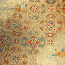 Load image into Gallery viewer, Fukuro Obi Vintage(1950-1980) Gold Birds Shousoin Silk BB186V1
