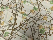 Load image into Gallery viewer, KK779A6 Silk Kimono Fabric Vintage(1950-1980) Plum Blossom Cream Yellow 70.9x11.8in(180x30cm)
