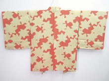 Load image into Gallery viewer, Haori Jacket Vintage(1950-1980) Light Yellow brown Vermillion Maple Leaf Silk #7827L1
