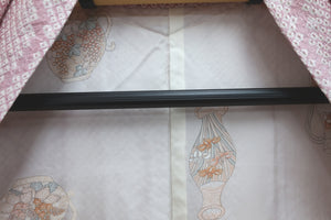 Haori Jacket Vintage(1950-1980) Ash Pink Full Shibori Tatewaku Silk #8288C2