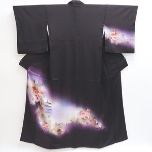 Kimono Brownish Black Camellia Predawn Tall Silk #9349F4