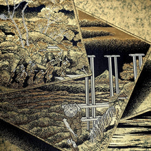 Load image into Gallery viewer, Fukuro Obi Vintage(1950-1980) Gold Black Hokusai Fugaku-Sanjurokkei Silk BB202V2
