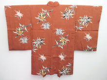 Load image into Gallery viewer, Haori Jacket Vintage(1920-1950) Brown Chrysanthemum Sayagata Long Silk #8031N3
