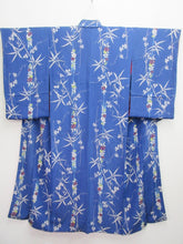 Load image into Gallery viewer, Kimono Vintage(1920-1950) Blue Bamboo Silk #8056N4
