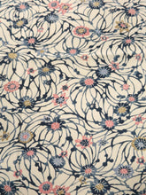 Load image into Gallery viewer, MKF#219 Silk Kimono Fabric Vintage(1950-1980) Flower Cream white 61.4x13.0in(156x33cm)
