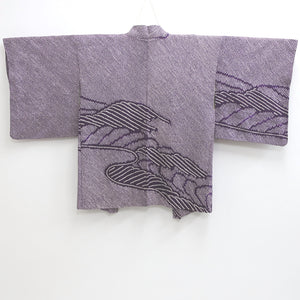 Haori Jacket Vintage(1950-1980) Purple Full Shibori Mountain Landscape Silk #9217E2