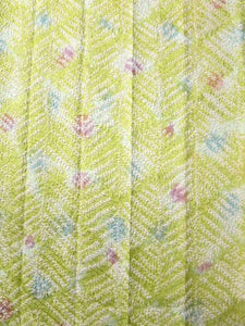 MKF#172 Silk Kimono Fabric Vintage(1950-1980) Shibori Light Green 82.7x13.0in(210x33cm)