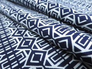 Cotton Bolt Fabric Vintage(1950-1980) Navy White 472.4x15.0in(1200x38cm) BB9048Y2