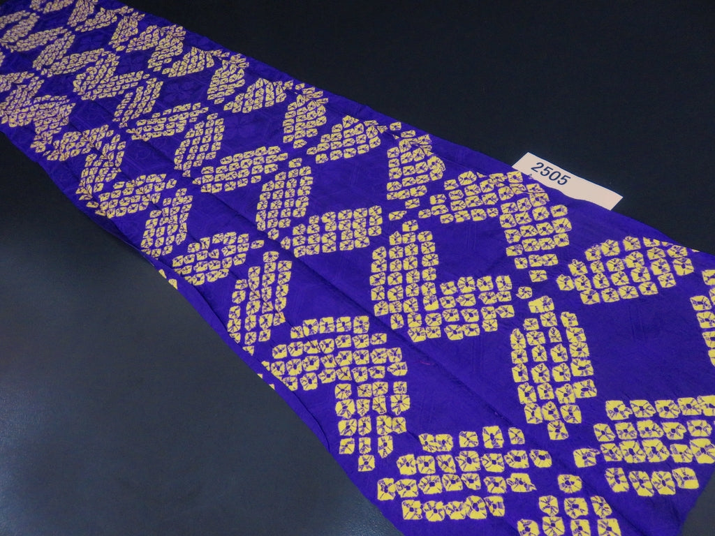 FF2505A Silk Kimono Fabric Vintage(1920-1950) Shibori Bluish Purple 55.1x11.8in(140x30cm)