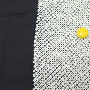 KK1161B4 Silk Kimono Fabric Vintage(1950-1980) Shibori Black White 55.5x13.0in(141x33cm)