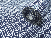 Load image into Gallery viewer, Cotton Bolt Fabric Vintage(1950-1980) Navy White 472.4x15.0in(1200x38cm) BB9048Y2
