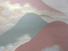 Load image into Gallery viewer, Fukuro Obi Vintage(1950-1980) Cream white Gold Mountain Cloud Landscape Silk BB113W7
