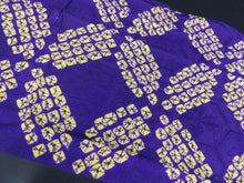 Load image into Gallery viewer, FF2505A Silk Kimono Fabric Vintage(1920-1950) Shibori Bluish Purple 55.1x11.8in(140x30cm)
