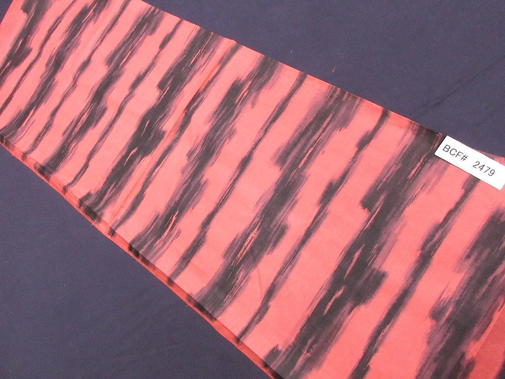 BCF#2479 Silk Kimono Fabric Vintage(1920-1950)  Meisen     Red  Black   90cm (35.4in)
