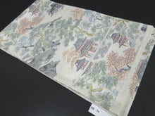 Load image into Gallery viewer, Fukuro Obi Vintage(1950-1980) Off whilte Zen Temple Silk BB74W5

