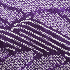 Haori Jacket Vintage(1950-1980) Purple Full Shibori Mountain Landscape Silk #9217E2