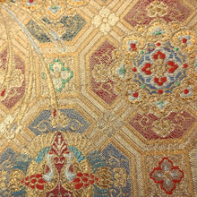 Load image into Gallery viewer, Fukuro Obi Vintage(1950-1980) Gold Birds Shousoin Silk BB186V1
