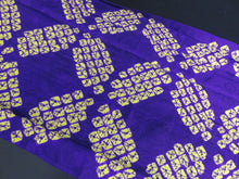 Load image into Gallery viewer, FF2505A Silk Kimono Fabric Vintage(1920-1950) Shibori Bluish Purple 55.1x11.8in(140x30cm)
