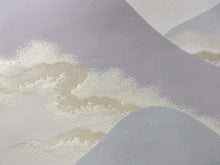 Load image into Gallery viewer, Fukuro Obi Vintage(1950-1980) Cream white Gold Mountain Cloud Landscape Silk BB113W7
