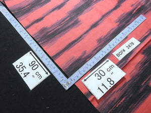 BCF#2479 Silk Kimono Fabric Vintage(1920-1950)  Meisen     Red  Black   90cm (35.4in)
