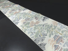 Load image into Gallery viewer, Fukuro Obi Vintage(1950-1980) Off whilte Zen Temple Silk BB74W5
