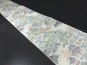 Fukuro Obi Vintage(1950-1980) Off whilte Zen Temple Silk BB74W5