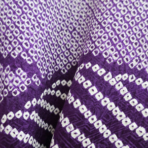 Haori Jacket Vintage(1950-1980) Purple Full Shibori Mountain Landscape Silk #9217E2