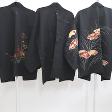 Load image into Gallery viewer, Bundle 15pcs Silk Black Haori Jacket Wholesale Bulk Free Shipping #381
