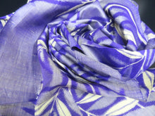 Load image into Gallery viewer, MKF#46 Silk Kimono Fabric Vintage(1920-1950) Meisen Blueish Purple 57.1x13.8in(145x35cm)
