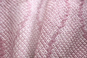 Haori Jacket Vintage(1950-1980) Ash Pink Full Shibori Tatewaku Silk #8288C2