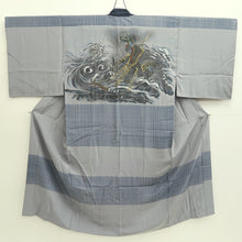 Load image into Gallery viewer, Men&#39;s Juban Gray Dragon Splushing Wave Silk #9481G5
