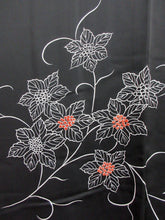 Load image into Gallery viewer, Haori Jacket Vintage(1950-1980) Black Flower Silk #7867L4
