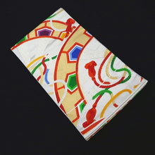 Load image into Gallery viewer, Fukuro Obi Vintage(1950-1980) White Gold Silver Genjiguruma Himo Silk BB255V5
