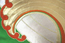 Load image into Gallery viewer, Fukuro Obi Vintage(1950-1980) Green Gold Wave Silk BB148W9
